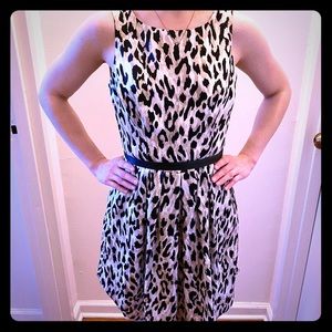 Silky leopard dress EUC White House Black Market